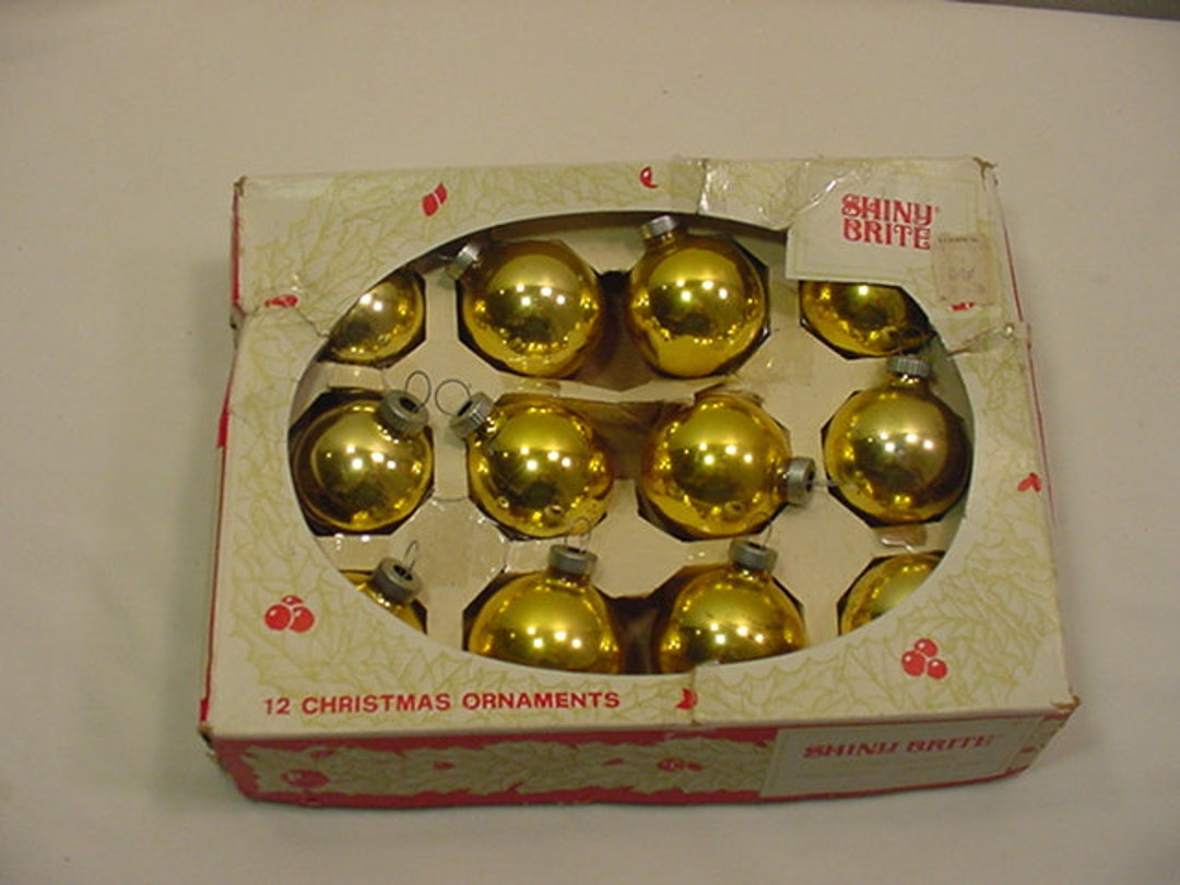12 Vintage Gold Mercury Glass Christmas Ornaments Some Are Shiny Brite