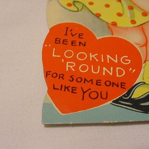 Vintage 1940 Valentine Day Stand Up Card With Real Feather No 2 HAS 42 image 2