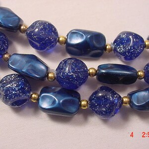 Vintage Blue 3 Strand Adjustable Necklace  18 - 237