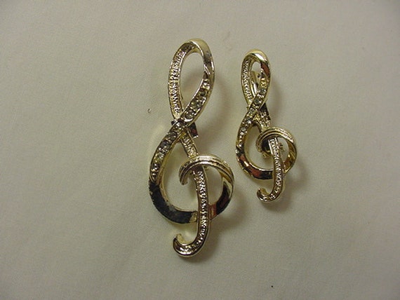 Vintage Treble Clef Musical Note Duet Scatter Pin… - image 7