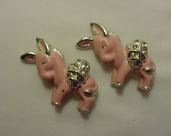 Vintage Pink Donkey Duet Scatter Pins Or Brooches  20 - 355