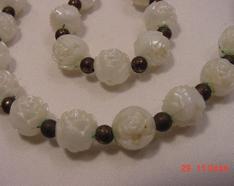Collier Vintage Perles Plastique Rose 4mm - Longueur 120cm - Neuf Sans Emballage