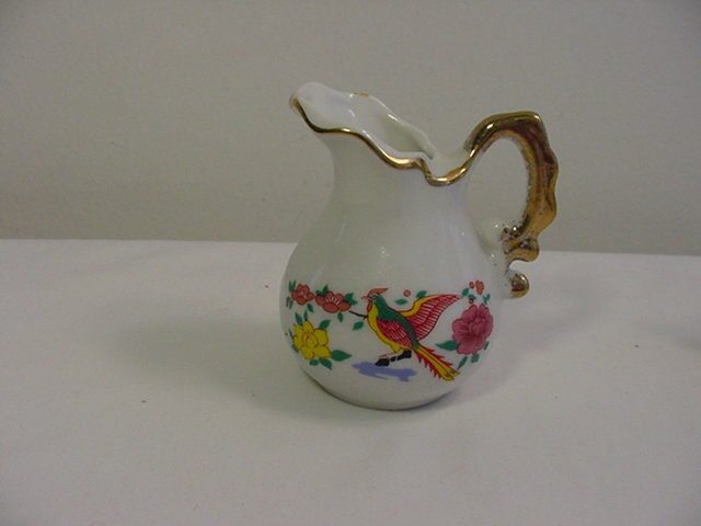 Vintage Japan Condiments China Set With Bird & Flower Design 20 - 432 ...