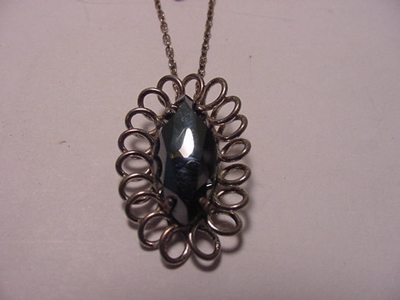 Vintage Gorel Sterling Silver Necklace With Penda… - image 1