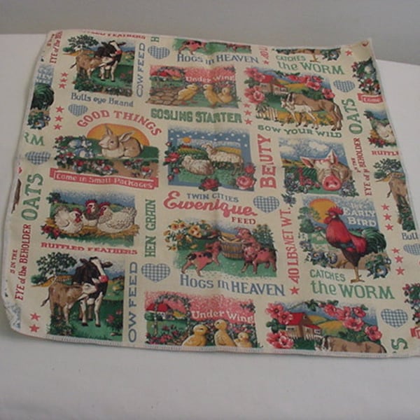 Vintage Farm Feed Sack Theme Dish Towel Or Decoration 21 - 91
