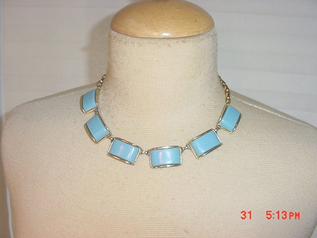 Vintage Blu Termoset Regolabile Collana 18 - 810