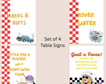 Way Down Yonder on the Chatta-Two-Chee Table Signs Editable Template