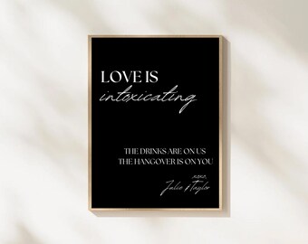 Wedding Bar Sign Love is Intoxicating Editable Template Canva