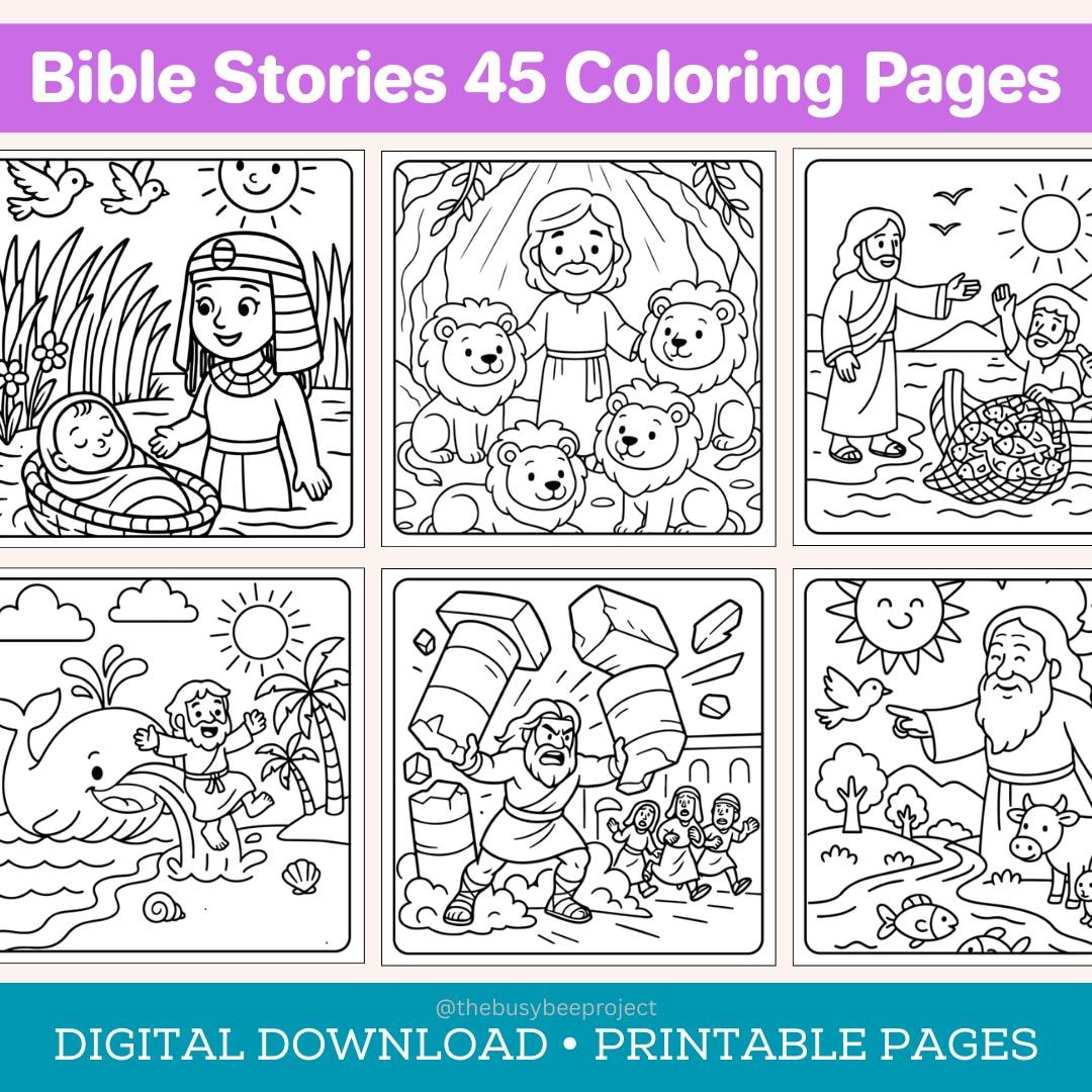 Bible Stories Coloring Pages for Kids | Printable Christian Coloring ...