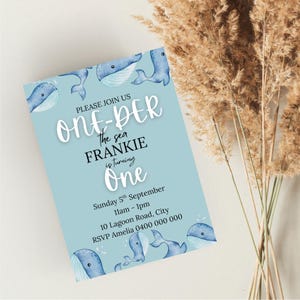 One-Der The Sea Birthday Invitations