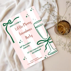 A Little Merry Friendmas Invitations Digital to Printable