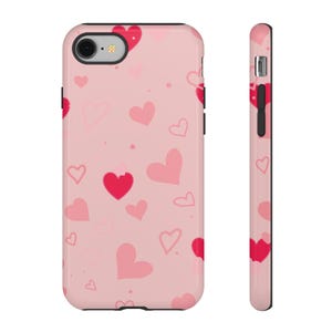 Romantic Phone Case, Cute Heart Phone Cover, Valentine&#39;s Day Gift, Lovers Phone Accessory, Girlfriend Present, Sweetheart Case