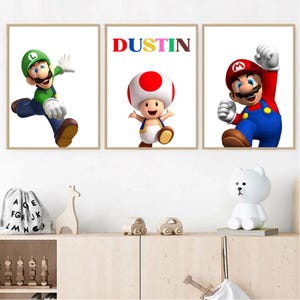 Téléchargement numérique de la collection Mario Bros avec l'initiale et le nom, lot de 11
