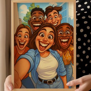 Custom Watercolor Family Portrait from Photo – Hand-Drawn Painting – Personalized Gift for Parents from Daughter, Anniversary Photo Gifts