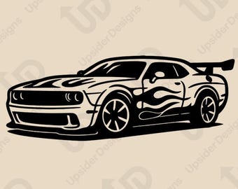 5 Muscle Car SVG Bundle | Vintage Hot Rod Clipart  Png| Classic Sports Car dxf for Cricut | Fast Car Silhouette Design for T-Shirt & Decal
