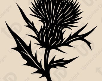 Scottish Thistle SVG Bundle | Wildflower Cricut Files | Floral Clipart PNG | Botanical Cut Files | Silhouette Design EPS Dxf vector designs