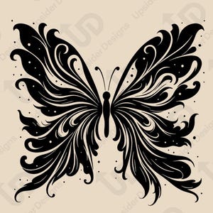 Elegant Butterfly SVG | Decorative Butterfly Clipart for Cricut Crafts | Feminine Nature-Inspired SVG for Shirts, Mugs & Stickers Png, dxf