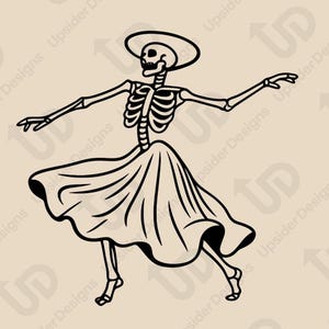 Tanzendes Skelett SVG Bundle | Braut und Bräutigam Skelett Clipart | Tag der Toten Skelett Paar & tanzende Skelette für Cricut, Shirt Druck