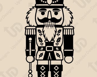 Vintage Nutcracker SVG dla Cricut | Christmas Soldier Clipart Cut File | Holiday Decor Vector | Festive Ornament Design Png Crafts & Gifts