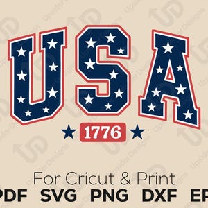 VS 1776 SVG | Vintage patriottisch shirtontwerp | Fourth of July Cricut-bestand | Sterren en strepen, png-bestand | Amerikaanse vlag ambachtelijke digitale download