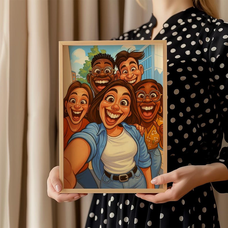 Custom Watercolor Family Portrait from Photo – Hand-Drawn Painting – Personalized Gift for Parents from Daughter, Anniversary Photo Gifts