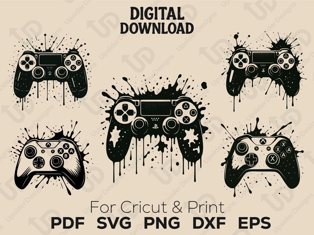 Gaming Controller SVG Bundle | Video Game Console Clipart for Cricut, T ...
