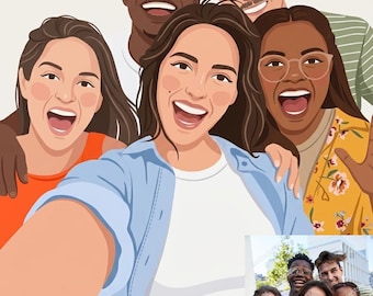 Custom Portrait, Couple Portrait, Cartoon Portrait, Family Portrait, Vector Portrait, Annversary Gift