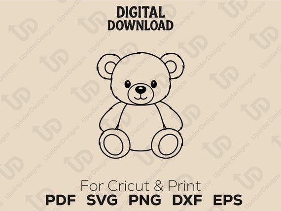 Cute Teddy Bear SVG | Adorable Nursery and  Baby Shower Clipart for Cricut, Silhouette & Print | Pdf Png Dxf EPS Digital Download