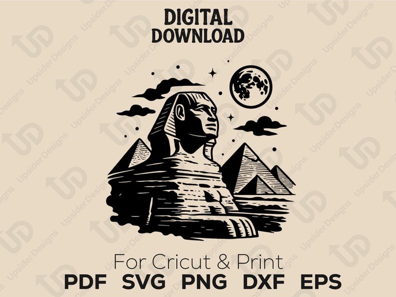 Sphinx and Pyramids SVG | Egypt Landmark Clipart for Cricut | Ancient ...