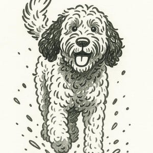 Custom Pet  Portrait | Hand-Drawn Doodle Pencil Style | Cute Dog Sketch | Funny Pet Art | Digital Gift for Dog Lovers | Pet line drawing