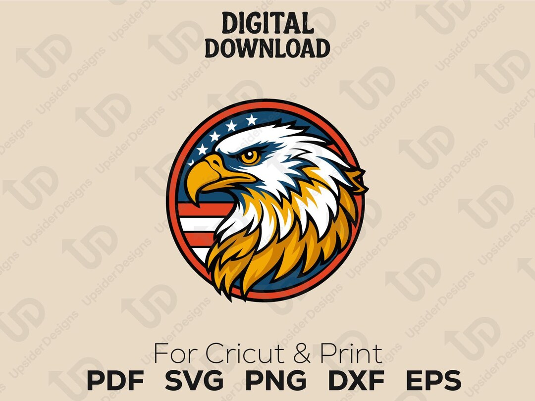 American Eagle SVG | Patriotic Bald Eagle Head Clipart | USA Flag July ...