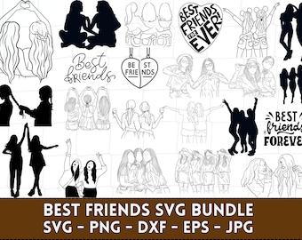 Pacchetto SVG di Friends, grafica di amicizia (download digitale)