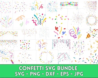 Konfetti SVG Bundle: Geburtstagsparty Clipart (Digitale Dateien)