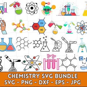Chemistry SVG Bundle, Chemistry PNG Bundle, Chemistry Clipart, Chemistry SVG Cut Files for Cricut, Science Svg, Test Tube Chemical Svg