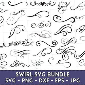 Wir SVG, Dekoracyjny Wir Clipart, Rozkwit SVG, Ozdobny Wir PNG, Elegancki Plik Cięcia Wiru, Projekt Cricut Flourish, Natychmiastowe Pobieranie