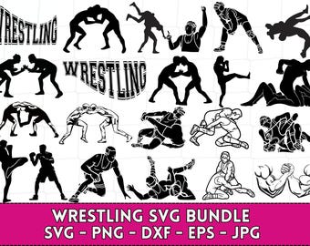 Paquete SVG de lucha libre: silueta de luchador (descarga digital)