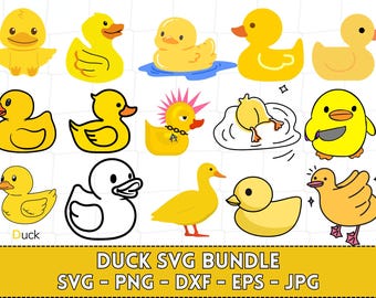 Duck SVG Bundle: Rubber Ducky Clipart, Cut File (Digital Download)