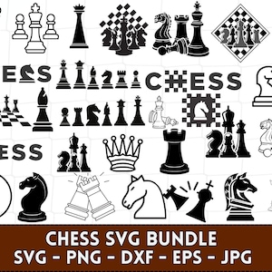 Chess SVG Bundle, Chess PNG Bundle, Chess Clipart, Chess SVG Cut Files Cricut, Chess Game Svg, Chess Pieces Svg, Chess Silhouette.