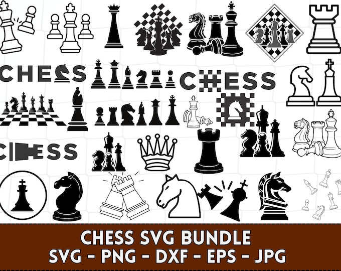 Chess SVG Bundle, Chess PNG Bundle, Chess Clipart, Chess SVG Cut Files ...
