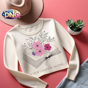 New Chapter Book Floral PNG - Inspirational Beginning
