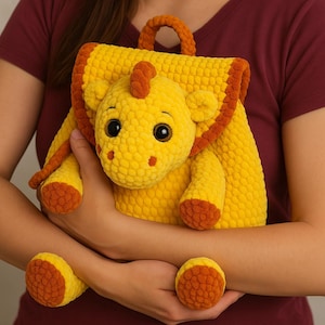 Patrón de crochet para mochila de peluche: bolsa de regalo DIY suave para niños