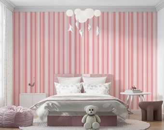 Tapeta Dusty Rose | Miękki, neutralny wzór na ścianie | Delikatny wzór linii | Samoprzylepna | B148
