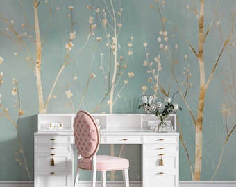 Fototapeta Sage Botanical Peel Stick Tree Neutral Decor B174