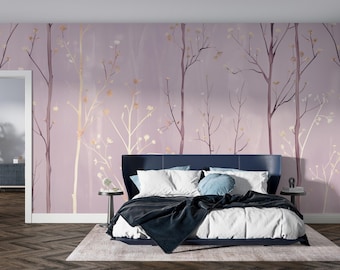 Aureline Veil | Mural Misty Branch | Delikatny leśny akcent ścienny | B177