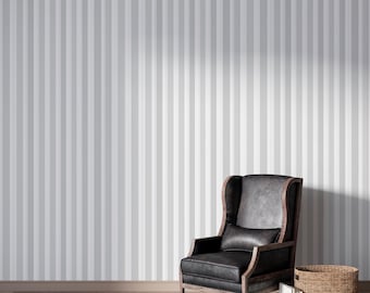 Silverline Rhythm / Patrón de rayas verticales grises / Papel pintado autoadhesivo moderno y minimalista / B150