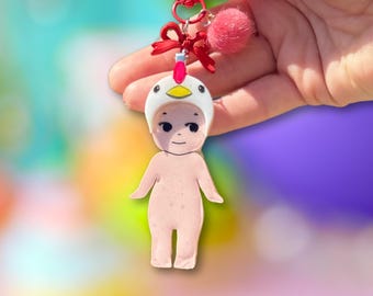 Kawaii Baby Keychains with Animal Hats