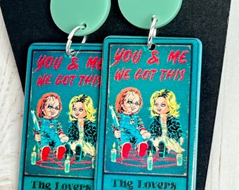 Horror Movie Tarot Earrings Version 2