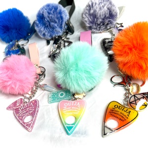 Ouija Keychain with Fluff and Spooky Charms