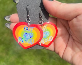 LGBTQ+ Inspired Heart Shaped Earrings