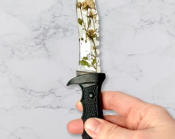 Rose and Black Resin Fake Knife - MADE TO ORDER